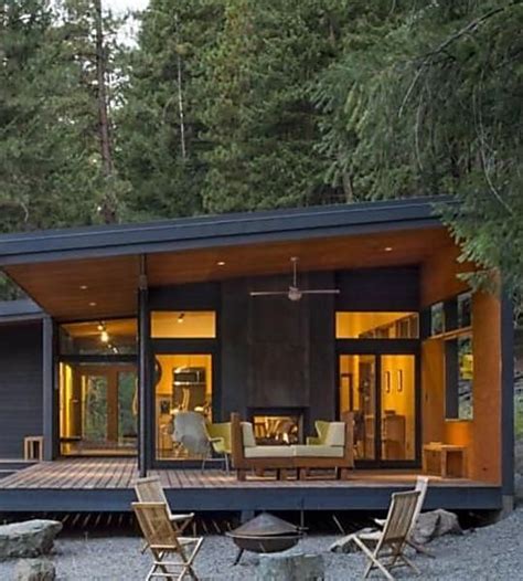 This Midcentury Modern Inspired Cabin Offers A Cozy Getaway Small