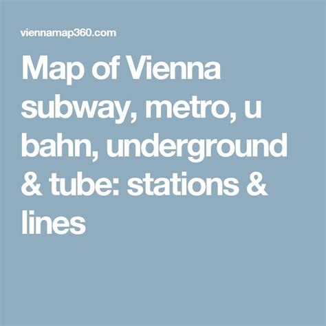 Vienna Map Vienna U Bahn Metro Tube Underground Subway Sexiz Pix