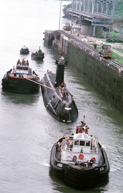 starboard bow view of the nuclear powered attack submarine ex uss nautilus ssn 571 being towed