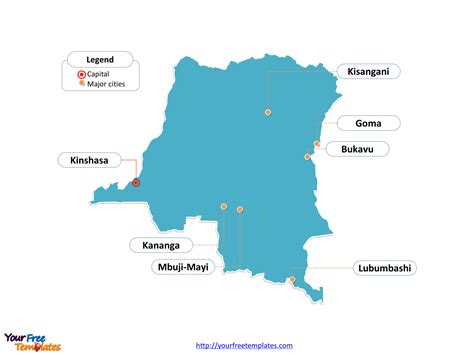 Democratic republic of the congo. Free Democratic Congo Editable Map - Free PowerPoint Templates