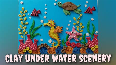 Underwater Scenery Using Clay Or Playing Doughsea Animalsclay