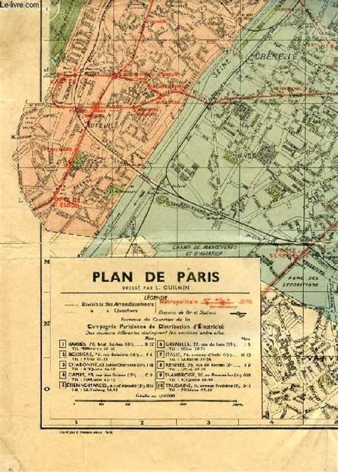 Plan De Paris Et Sa Banlieue By Guilmin L Map Le Livre