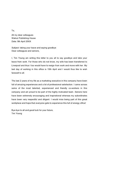 Funny Farewell Letter To Coworkers 28 Perfect Farewell Letters To