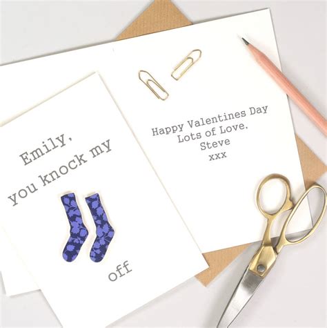 You Knock My Socks Off Personalised Valentines Card By Bombus