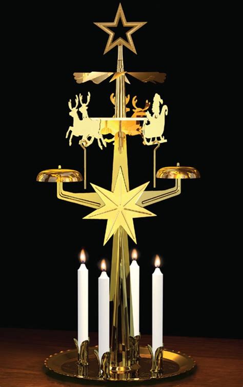 Swedish Chimes Brass Pyramid Christmas Star Christmas Candles