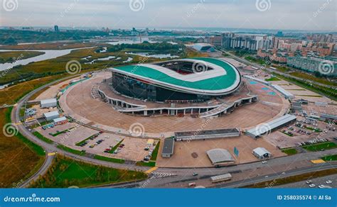Kazan Russia October 01 2022 Aerial View Of Ak Bars Arena Or Kazan