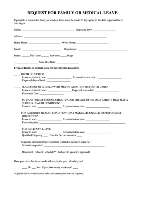 Fill, sign and send anytime, anywhere, from any device with pdffiller. Fillable Family And Medical Leave Request Form printable ...