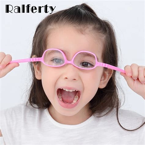 Ralferty Optic Glasses Frame Kids Child Unbreakable Tr90 Silica Gel