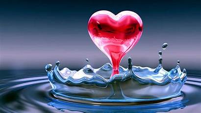 Coeur Amour Rouge Water Heart Ecran Eau