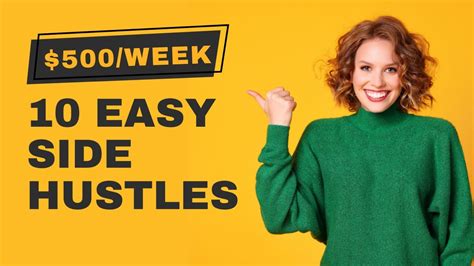 10 easy side hustles to make 500 in one week without a job youtube