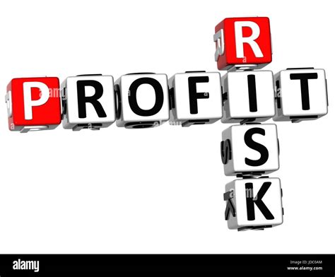 3d Profit Risk Crossword On White Background Stock Photo Alamy