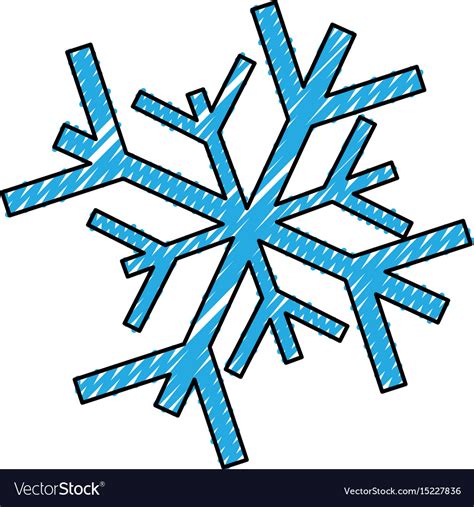 Scribble Snowflake Cartoon Royalty Free Vector Image