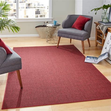 Mainstays Titan Solid Area Rug Cardinal Red 10 X 15