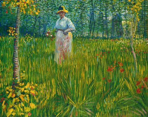 A Woman Walking In A Garden Vincent Van Gogh X R Artporn
