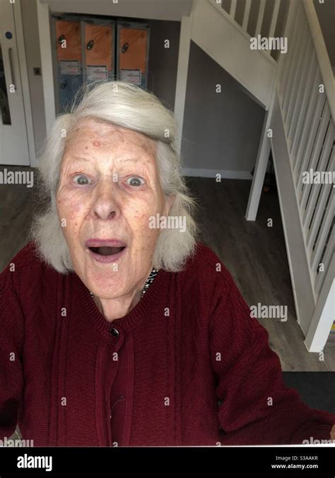 Old Lady In A Care Home Stock Photo Alamy