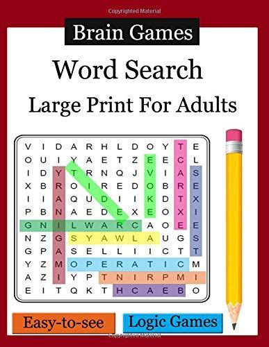 Brain Games Word Search Large Print For Adults Easy To