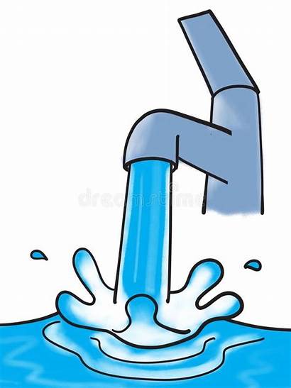 Running Water Faucet Clipart Tap Cartoon Illustration