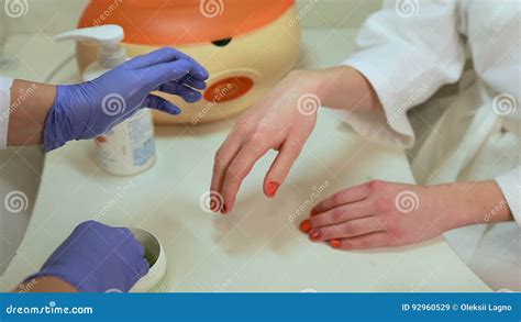 procedure hands massage in the spa salon woman s hands applying hand cream stock video video