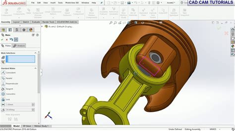 Solidworks Tutorial Piston Assembly Youtube