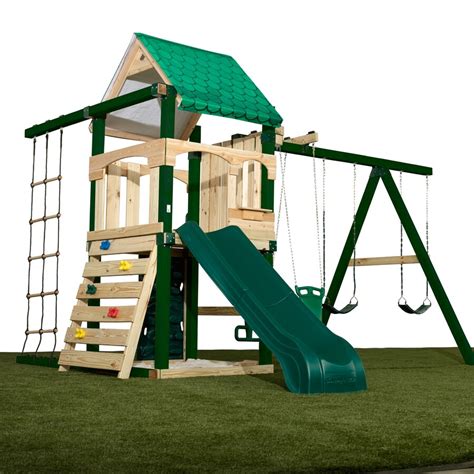 Swing N Slide Yukon Residential Wood Playset With Swings At