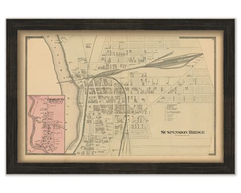 Niagara Falls New York 1875 Map Replica Or Genuine Original