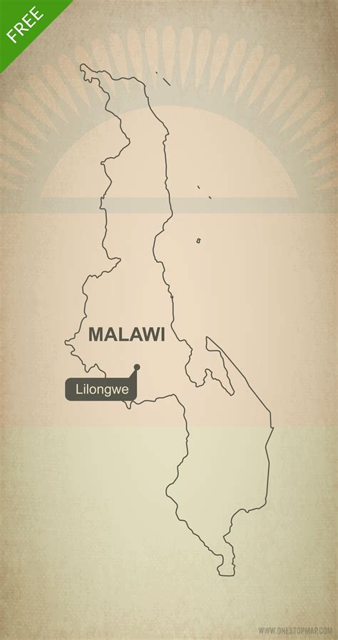 Free Vector Map Of Malawi Outline One Stop Map Map Vector