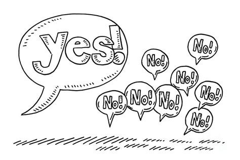 Contrary Opinions Speech Bubbles Yes No Drawing Drawing By Frank Ramspott
