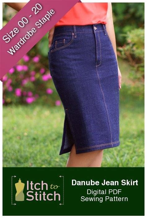 Danube Jean Skirt Digital Sewing Pattern Pdf Itch To Stitch Skirt Patterns Sewing Sewing