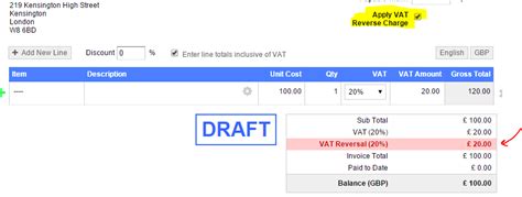 Once edited, new invoices will have the charge applied, with a note to make customers or suppliers aware. Reverse Charge Vat Invoice Template - Cards Design Templates