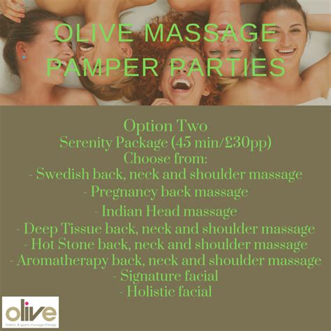 Pamper Parties Olive Massage