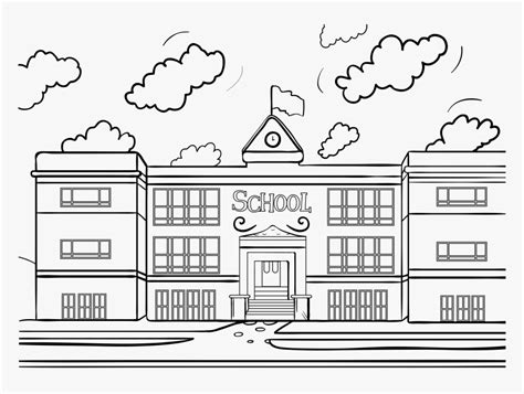 Clipart School Building Black And White Images