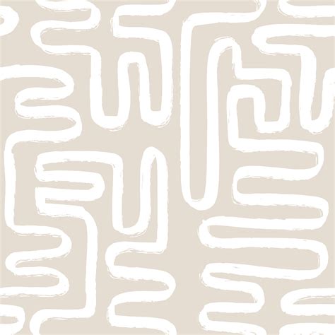 Contemporary Seamless Pattern With Abstract Line In Nude Colors