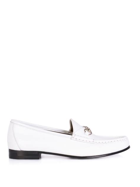 Gucci 1953 Leather Horsebit Loafers In White Lyst