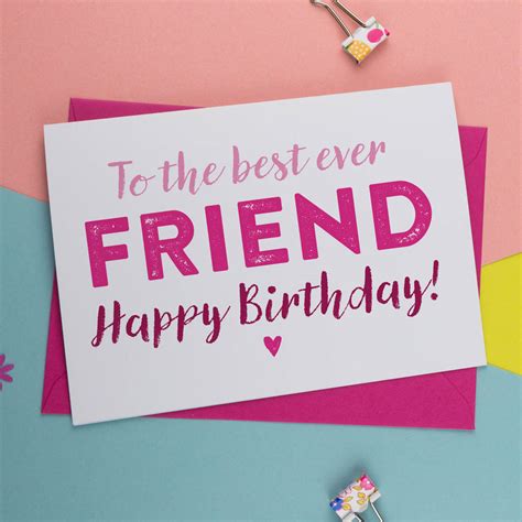 Bff Best Friend Birthday Card In Pink And Blue By A Is For Alphabet