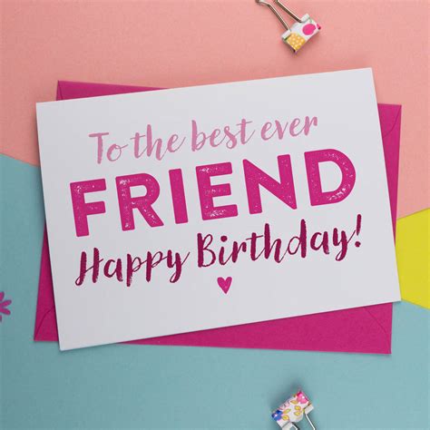 With online birthday cards, reach out faster to your best friends on their birthdays by sending them happy birthday wishes for best friends. Bff Best Friend Birthday Card In Pink And Blue By A Is For ...