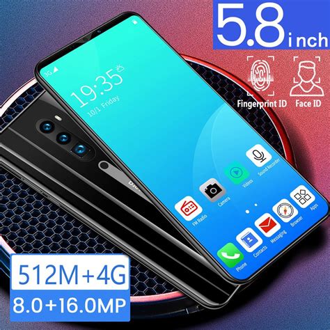 58full Screen Smart Phone Mobile Phone Android 80 Quad Core Dual