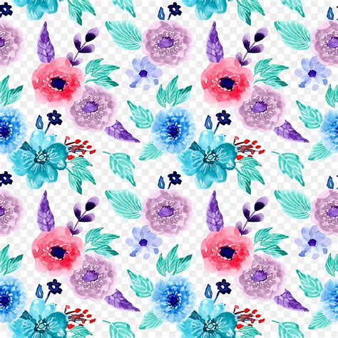 Watercolor Flowers Seamless Vector Hd Png Images Pretty Seamless