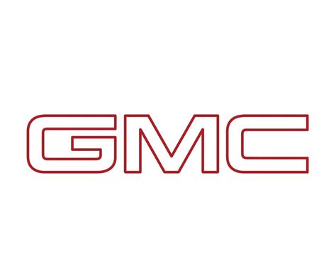 Gmc Brand Logo Car Symbol Name Red Design Usa Automobile Vector