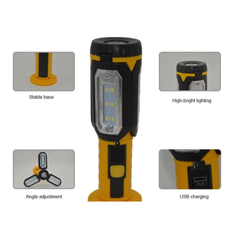Inspection Lamp Work Light Torch Swivel Head Led 20w Usb Rechargeable