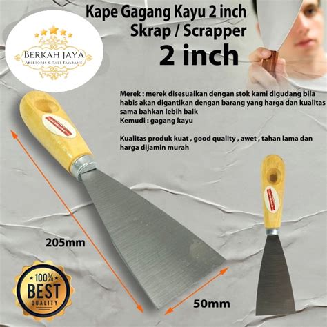 Jual Kape Stainless Steel Gagang Kayu Sekrap Besi Skrap Scrapper Roskam