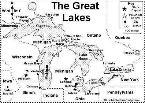 Great Lakes Mapquiz Printout Great Lakes Map Teaching Geography