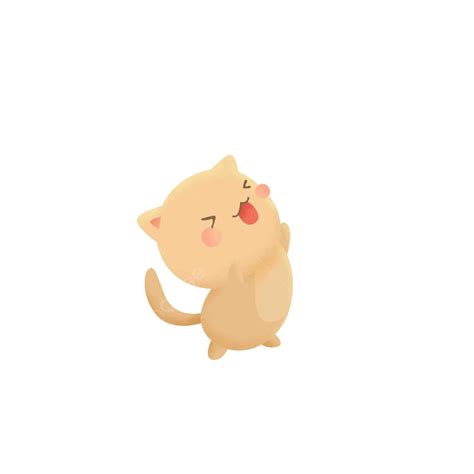 Cute Kitten Face Clipart Png Images Yellow Cute Waving Kitten