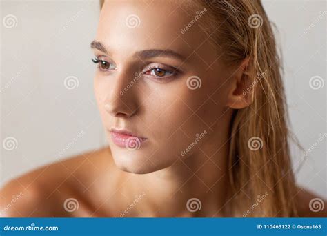 Nude Fashion Portrait Of A White Haired Girl Stock Image Image Of My