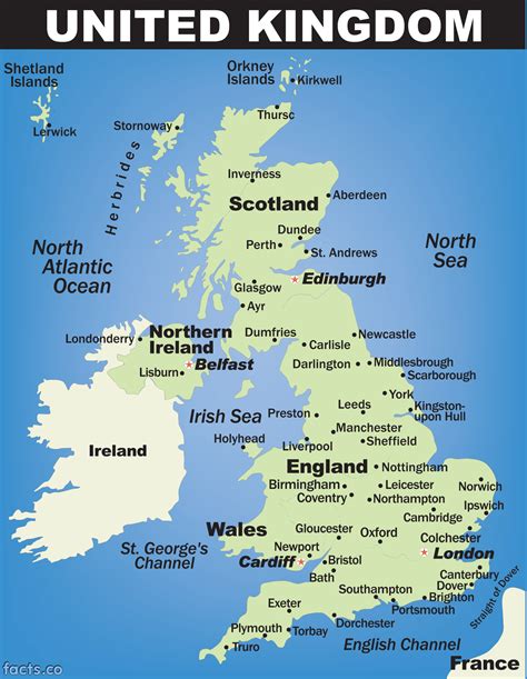 Uk And Ireland Map With Cities