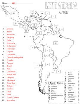 Latin America Map Quizzes Print And Google Form By Teacher Bistro