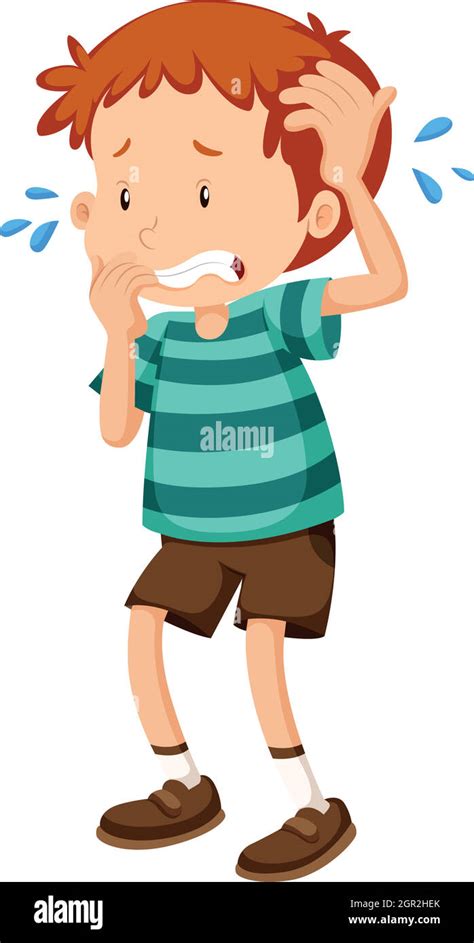 Little Boy Being Nervous Stock Vector Image And Art Alamy