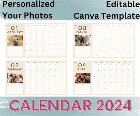 Personalized Calendar 2024 Printable And Editable Calendar 2024