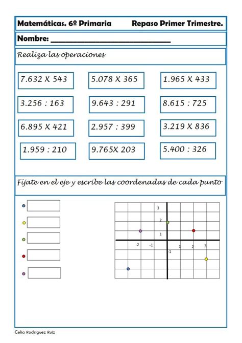 40 000 libros en español para leer online. Ejercicios de Matemáticas para Sexto de Primaria | Matemáticas de sexto grado, Actividades de ...