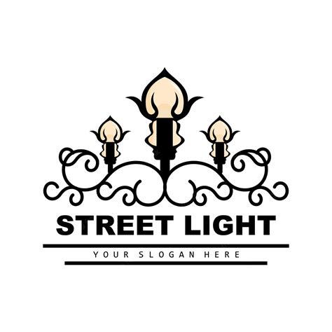 premium vector street light logo lightning lantern vector template icon retro classic vintage