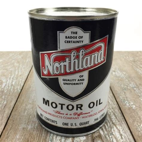 Vintage Motor Oil Can Northland 1 Quart Composite Can Empty Oil And Gas